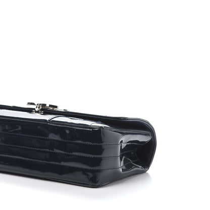 Chanel Patent Horizontal Quilted Medium Single Flap Dark Navy Blue 10 of 11