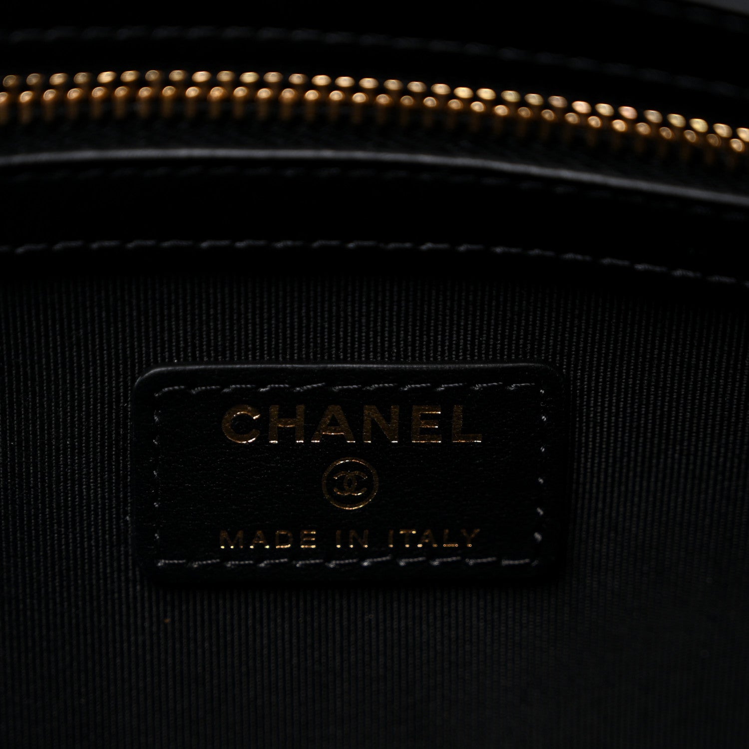 Chanel Calfskin Camellia Embossed Quilted Medium Cosmetic Case Black 6 of 7