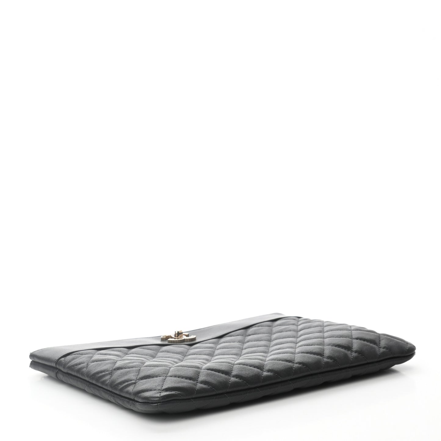 Sheepskin Quilted Large Vintage Mademoiselle Cosmetic Case Anthracite