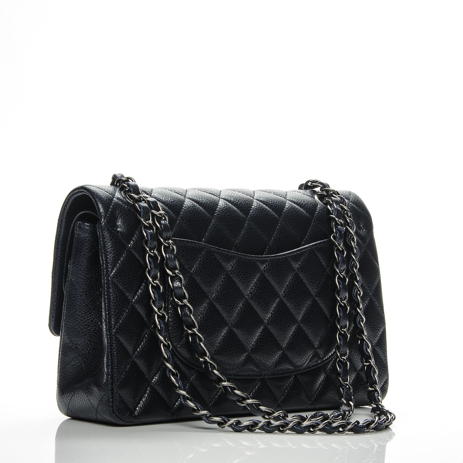 Chanel Caviar Quilted Medium Double Flap Navy 3 of 7