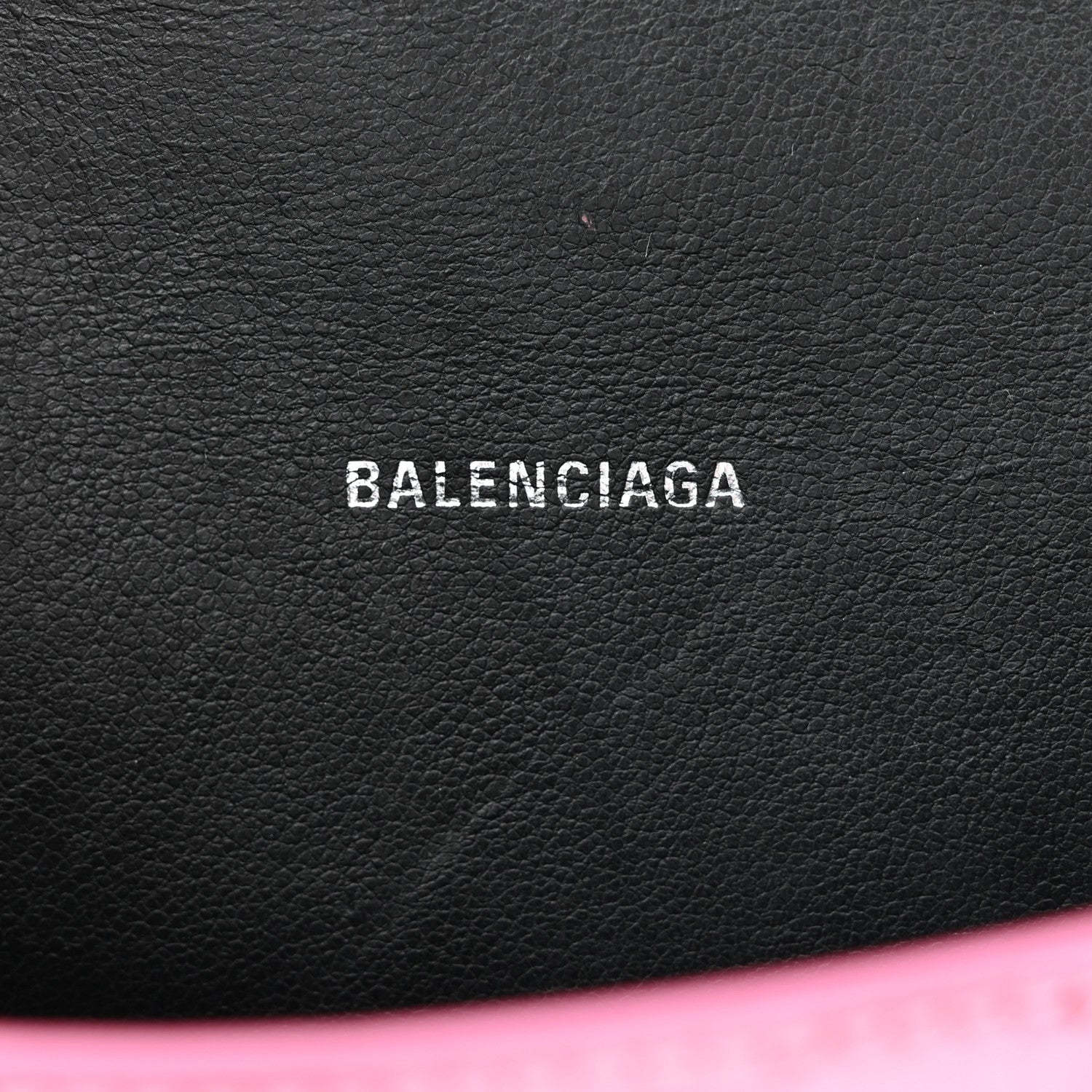 Balenciaga Metallic Shiny Calfskin Crocodile Embossed Hourglass Top Handle Bag XS Pink 6 of 12