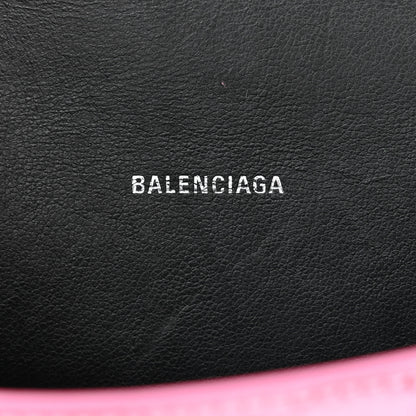 Balenciaga Metallic Shiny Calfskin Crocodile Embossed Hourglass Top Handle Bag XS Pink 6 of 12