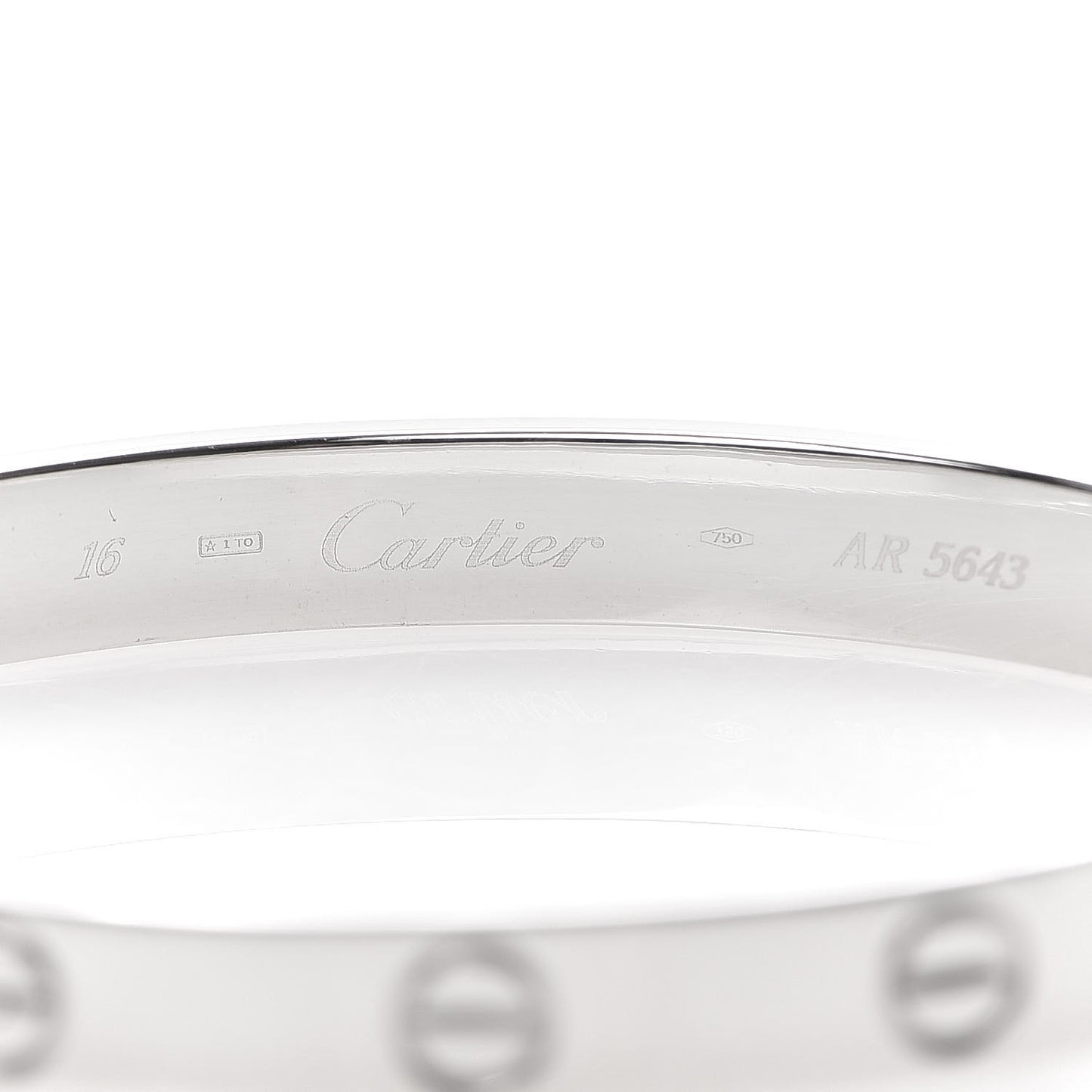 18K White Gold LOVE Bracelet 16