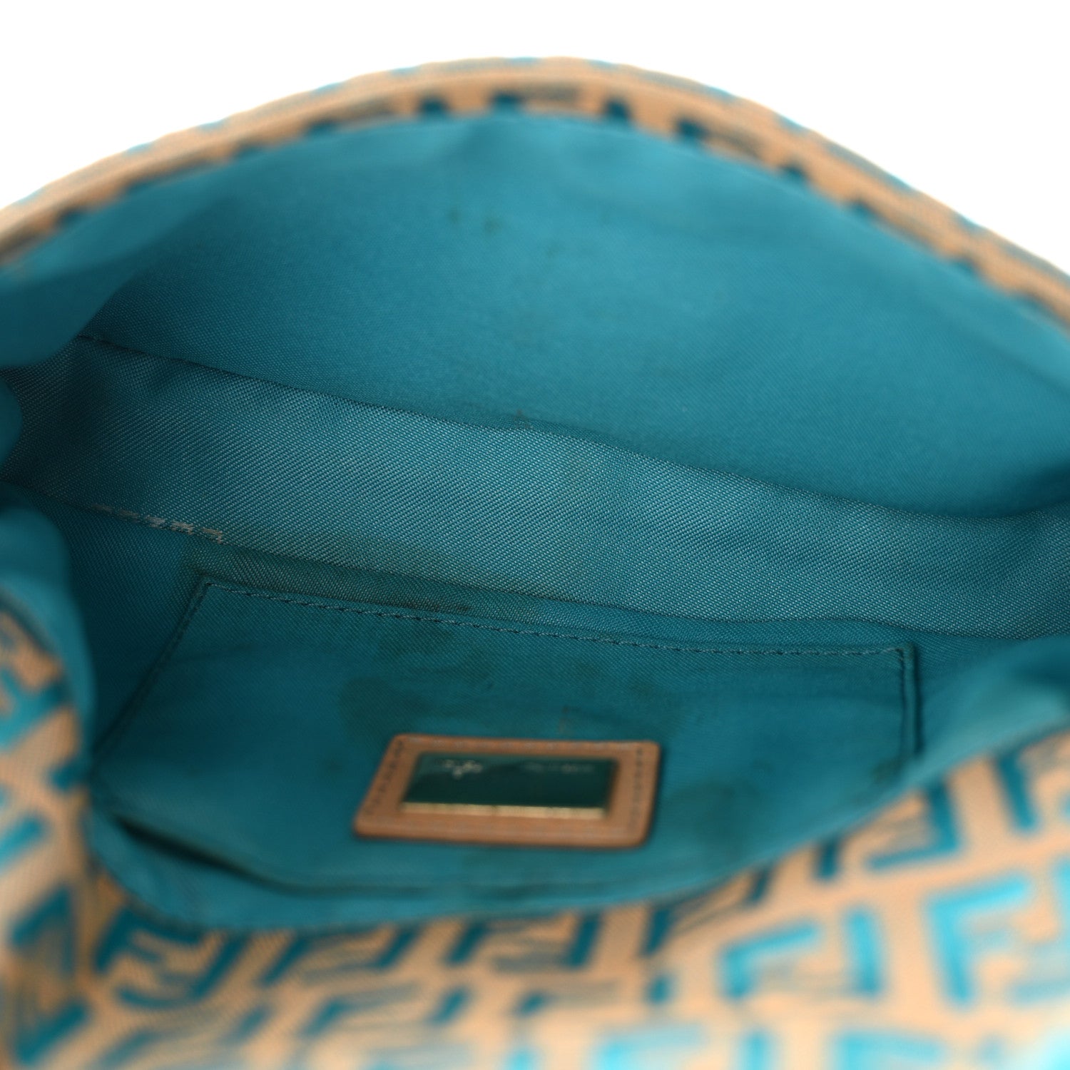 Fendi Zucchino Mini Baguette Beige Blue 5 of 10