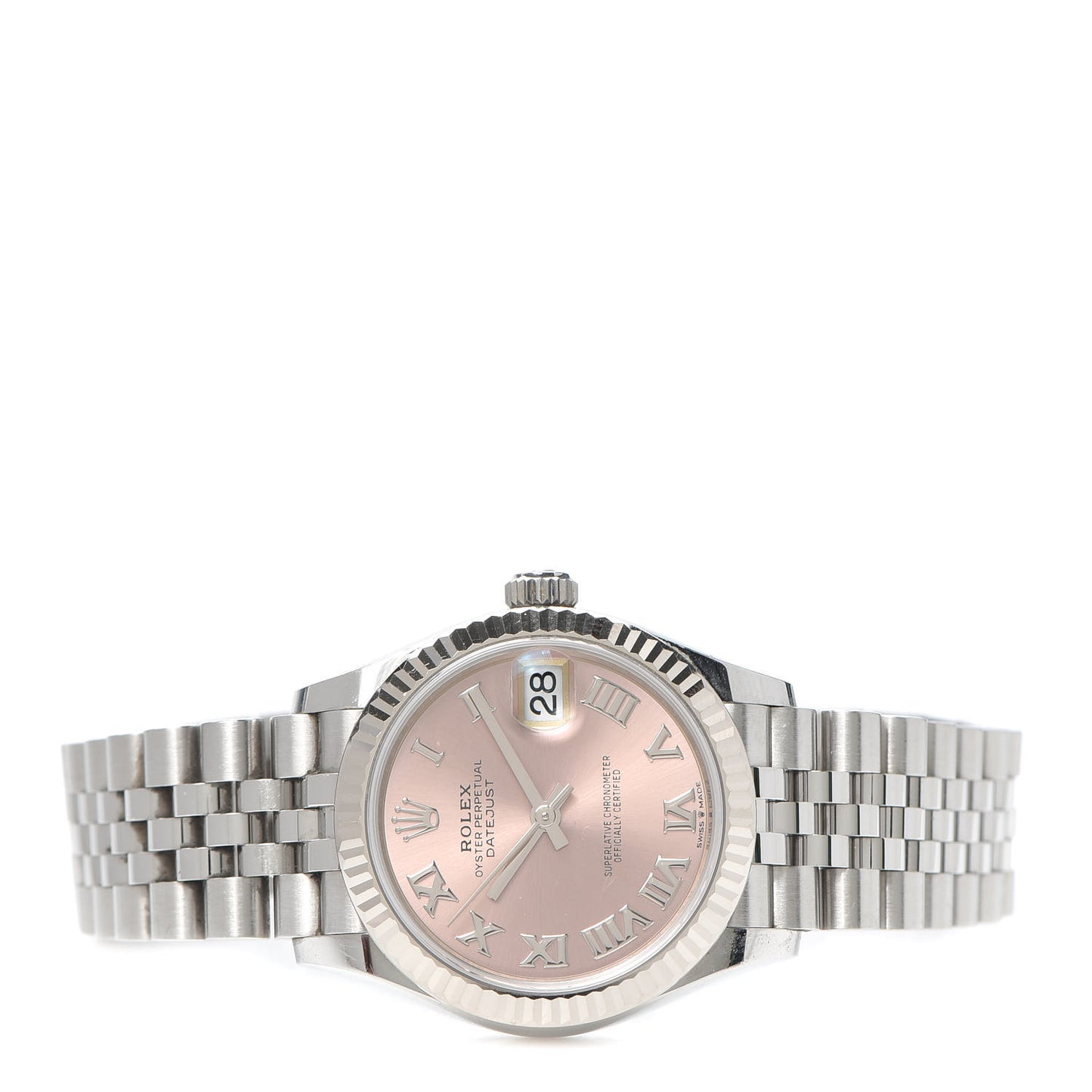Stainless Steel 18K White Gold 31mm Oyster Perpetual Datejust Watch Pink Roman 278274