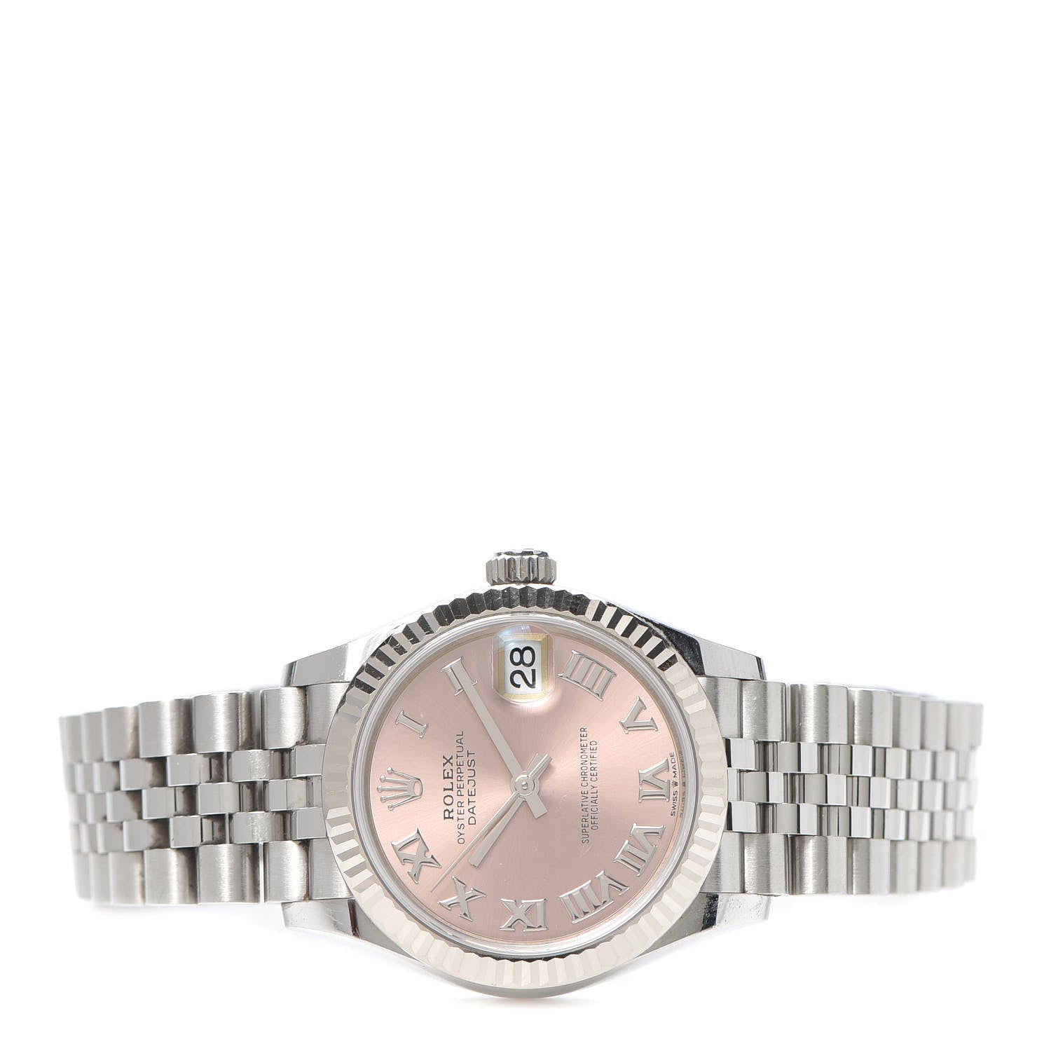 Rolex Stainless Steel 18K White Gold 31mm Oyster Perpetual Datejust Watch Pink Roman 278274 2 of 6