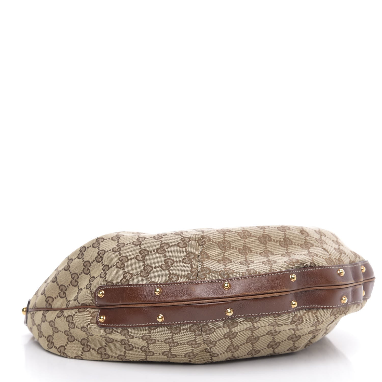 Gucci Monogram Large Biba Studded Hobo Brown 4 of 13