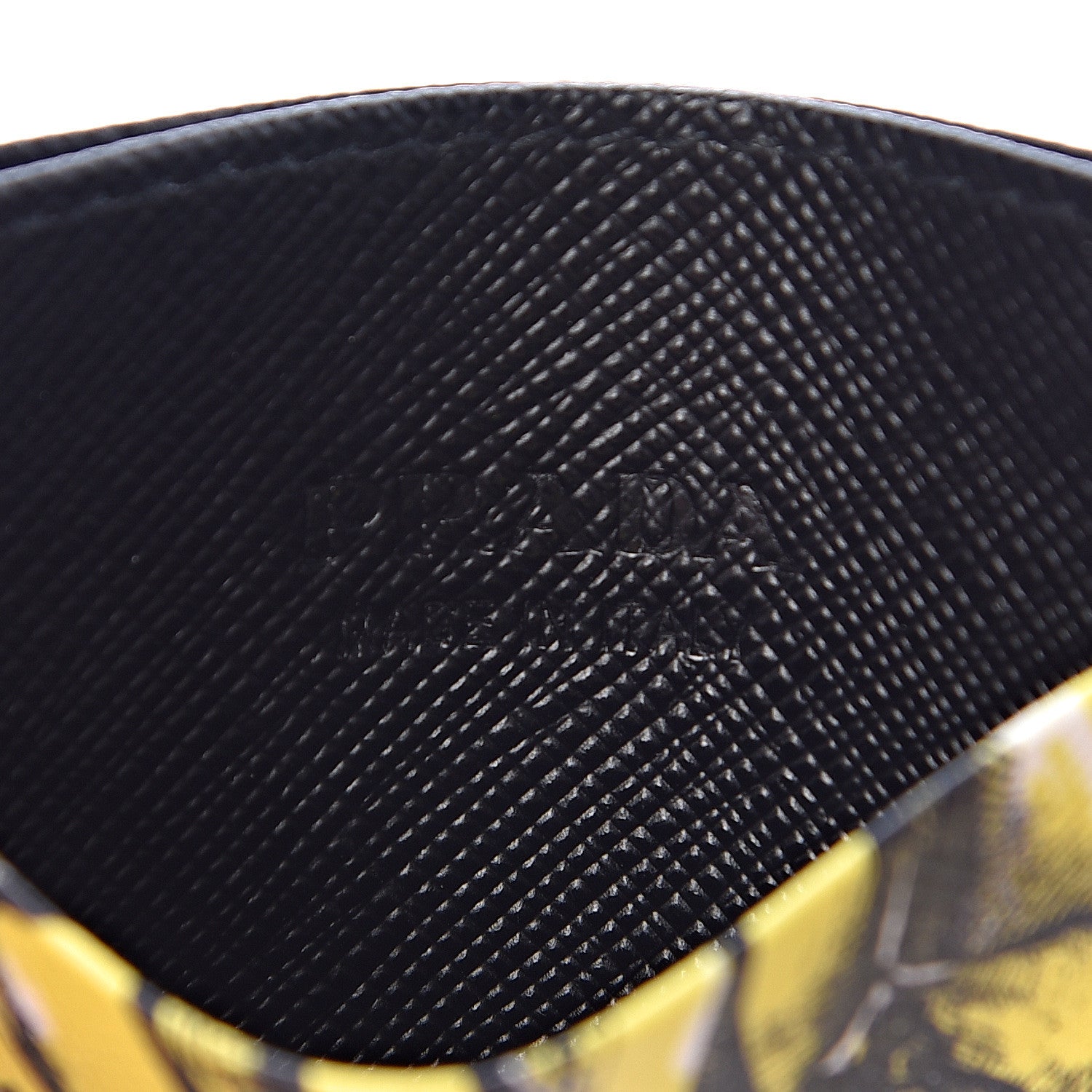Prada Saffiano PVC Banana Print Card Holder 7 of 8