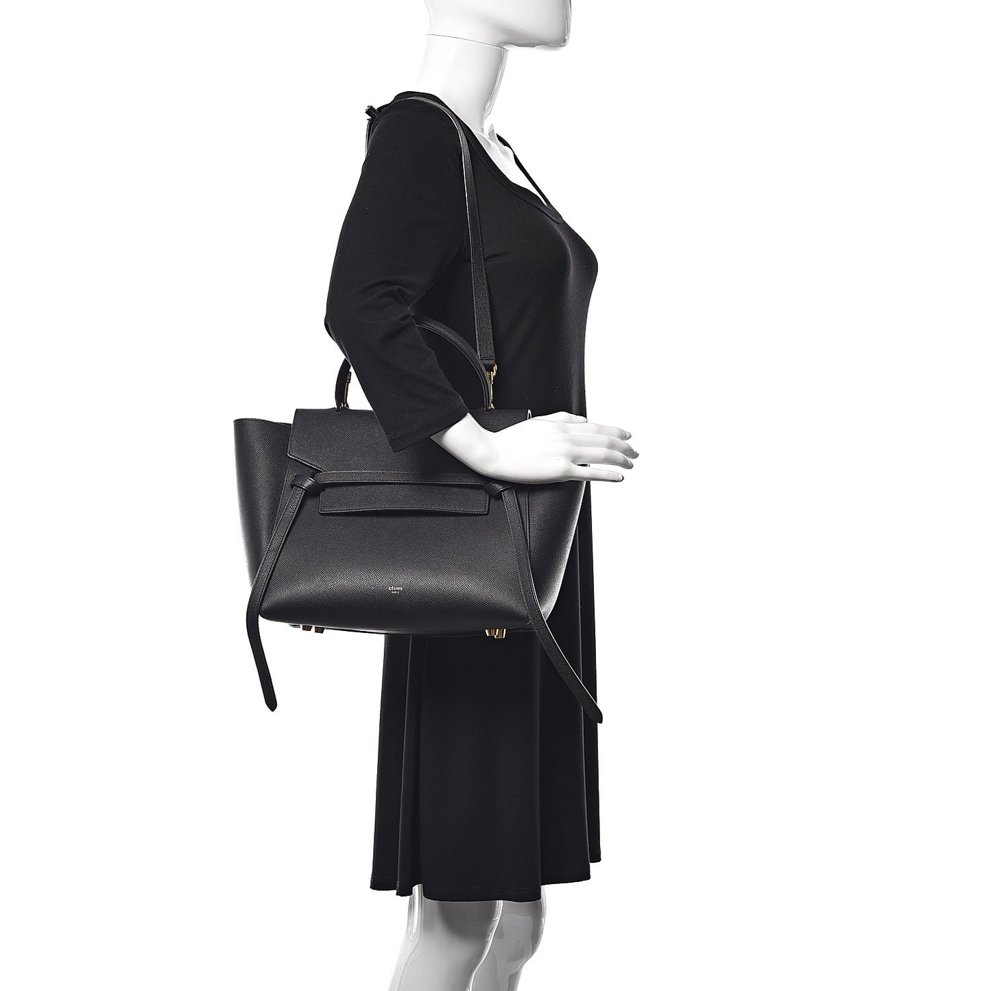 Grained Calfskin Mini Belt Bag Black