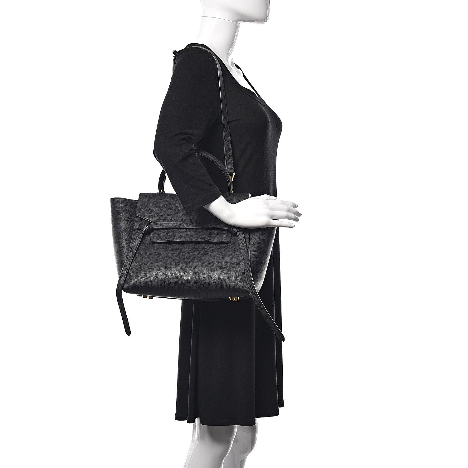 Celine Grained Calfskin Mini Belt Bag Black 2 of 10