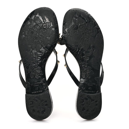 Valentino Garavani PVC Jelly Rockstud Bow Thong Sandals 40 Black 6 of 8