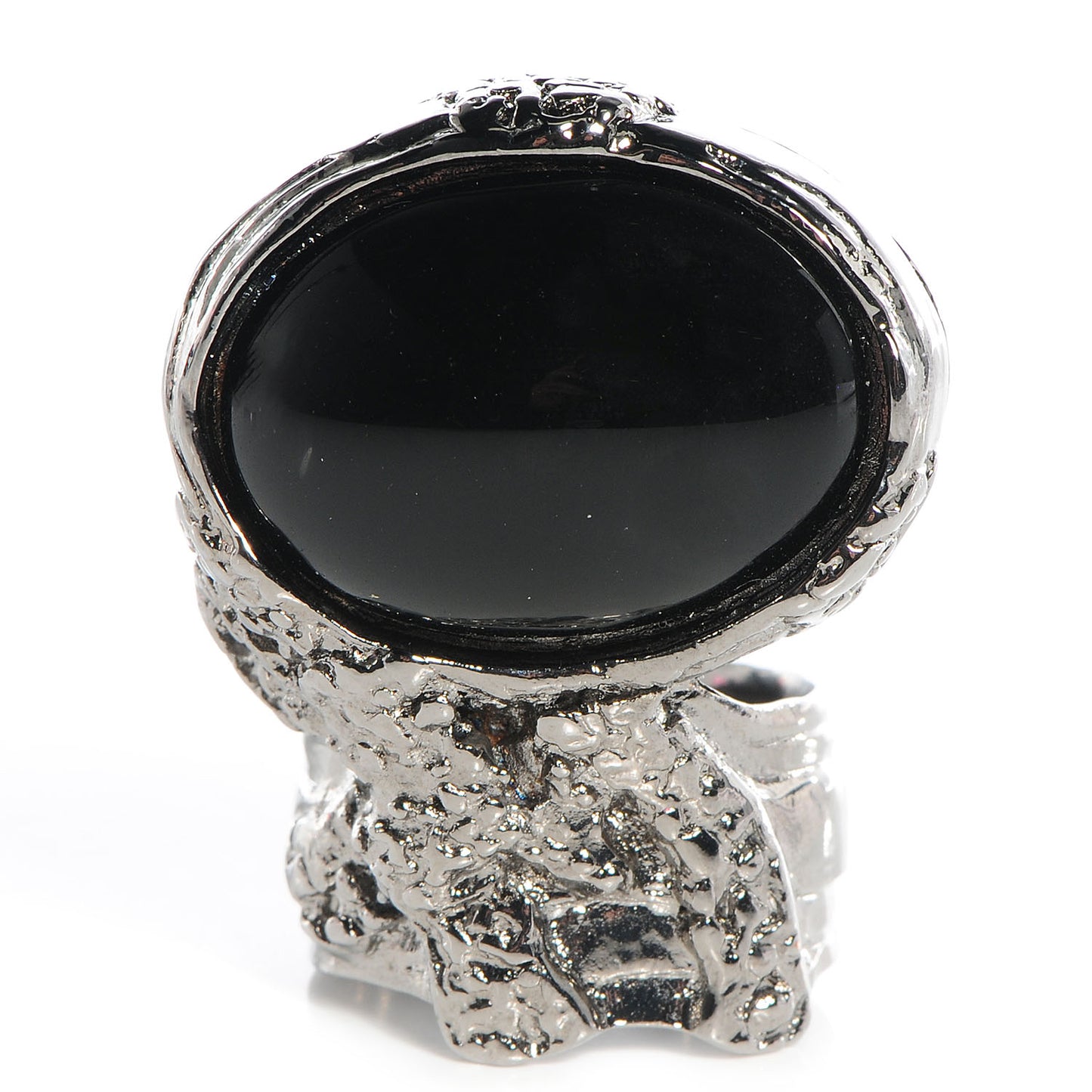 Arty Ovale Ring Silver Black 8