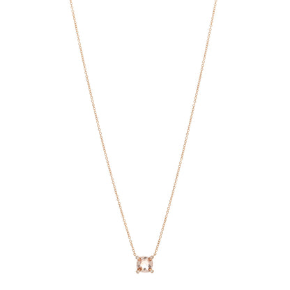 David Yurman 18K Rose Gold Diamond Morganite 7mm Petite Chatelaine Pendant Necklace 1 of 4