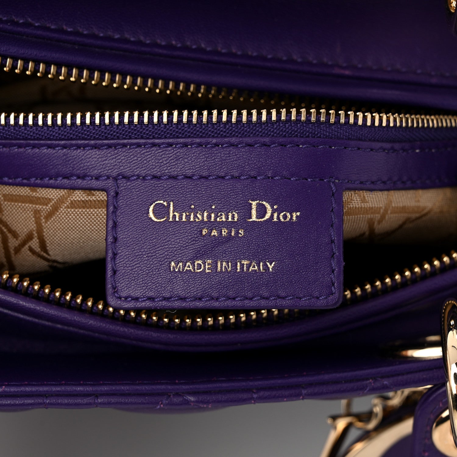 Christian Dior Lambskin Cannage Large Lady Dior Purple 6 of 11