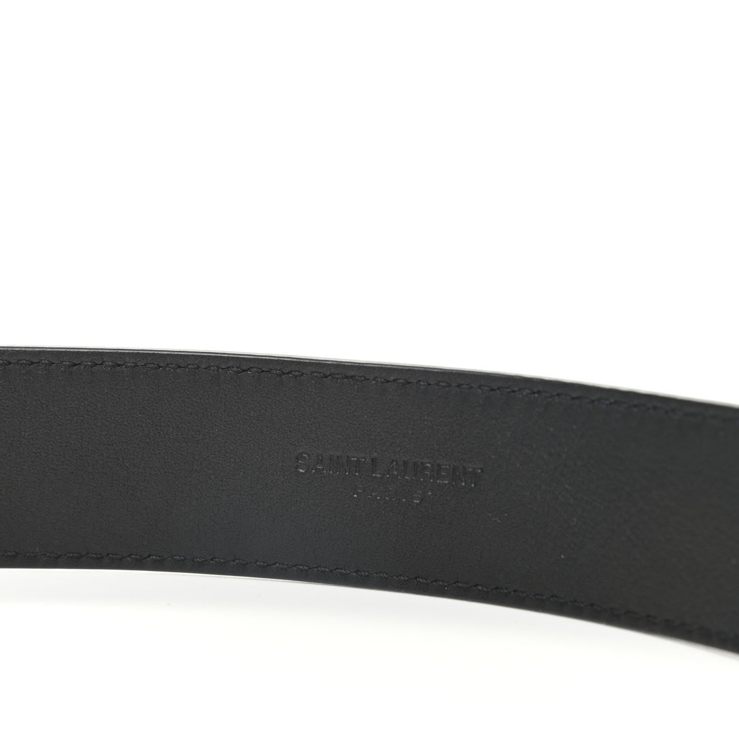 Saint Laurent Goatskin Monogram Cassandre Square Buckle Belt 90 36 Black 3 of 6