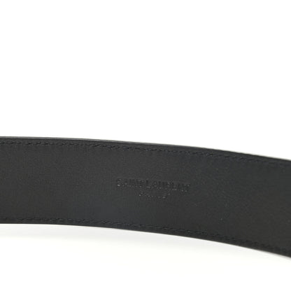 Saint Laurent Goatskin Monogram Cassandre Square Buckle Belt 90 36 Black 3 of 6