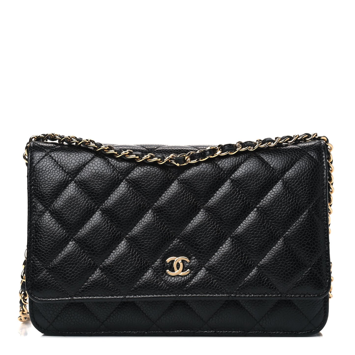 Caviar Quilted Wallet On Chain WOC Black
