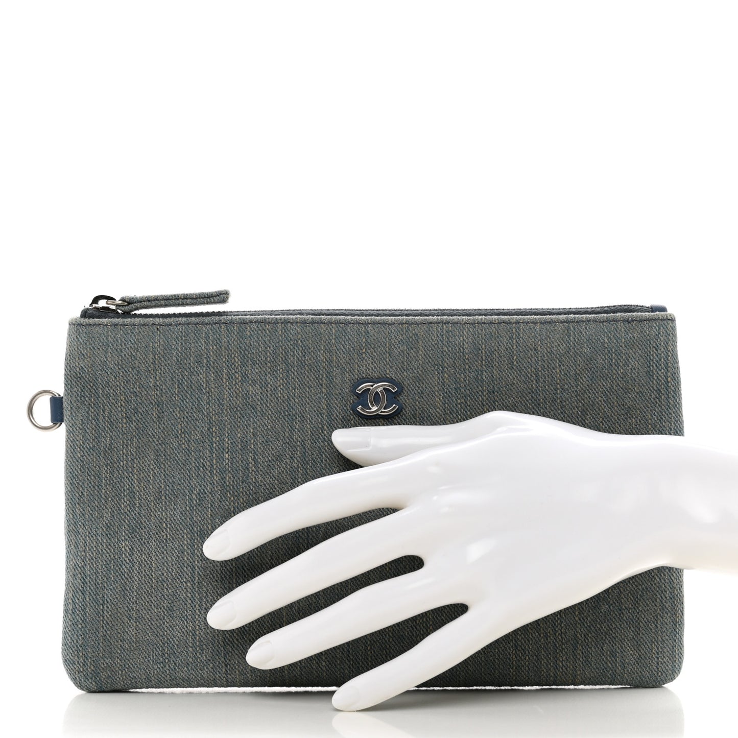 Denim Chanel 22 Removable Pouch Blue