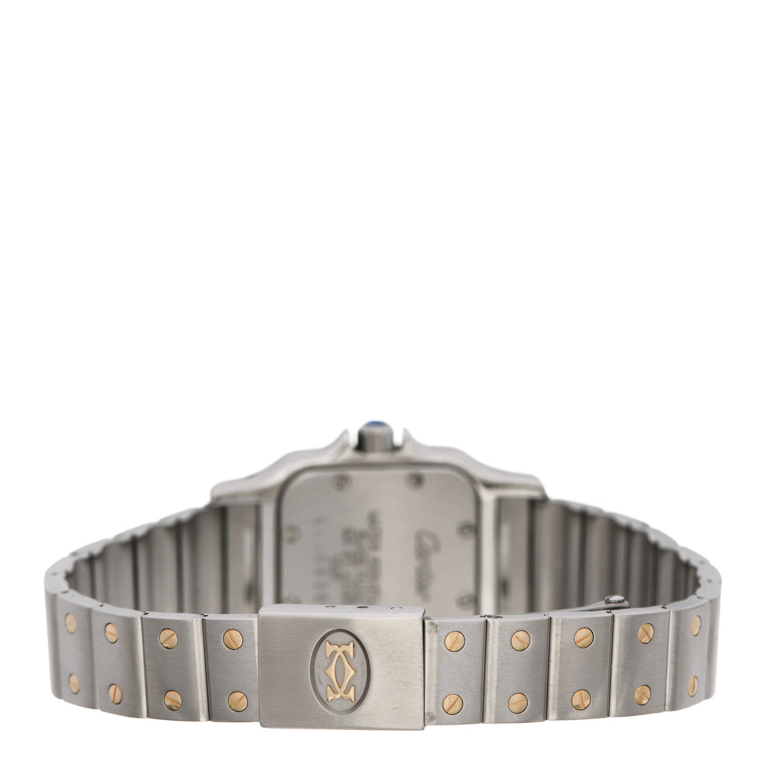 Cartier Stainless Steel 18K Yellow Gold 24mm Santos De Cartier Galbee Quartz Watch Champagne 3 of 6