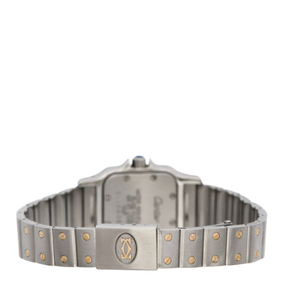 Cartier Stainless Steel 18K Yellow Gold 24mm Santos De Cartier Galbee Quartz Watch Champagne 3 of 6