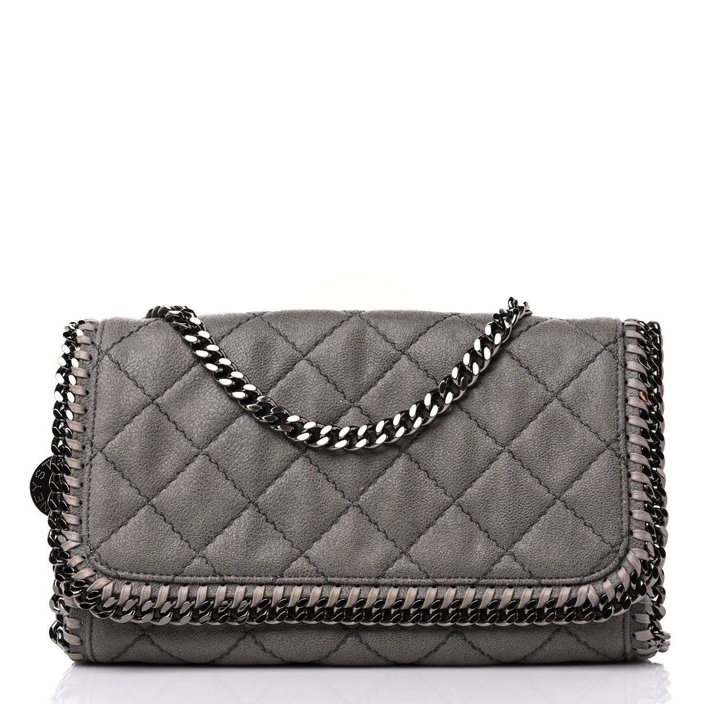 Shaggy Deer Quilted Falabella Clutch Grey