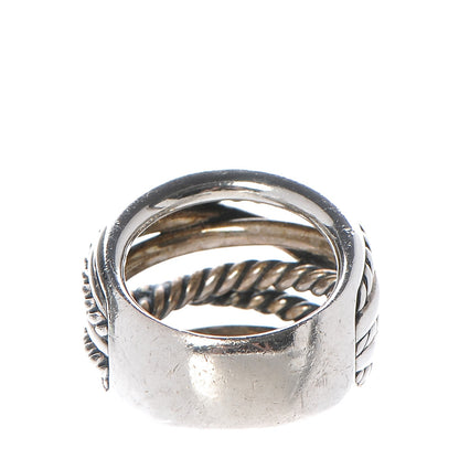 David Yurman Sterling Silver 18mm Wide Crossover Cable Ring 53 6.25 3 of 4