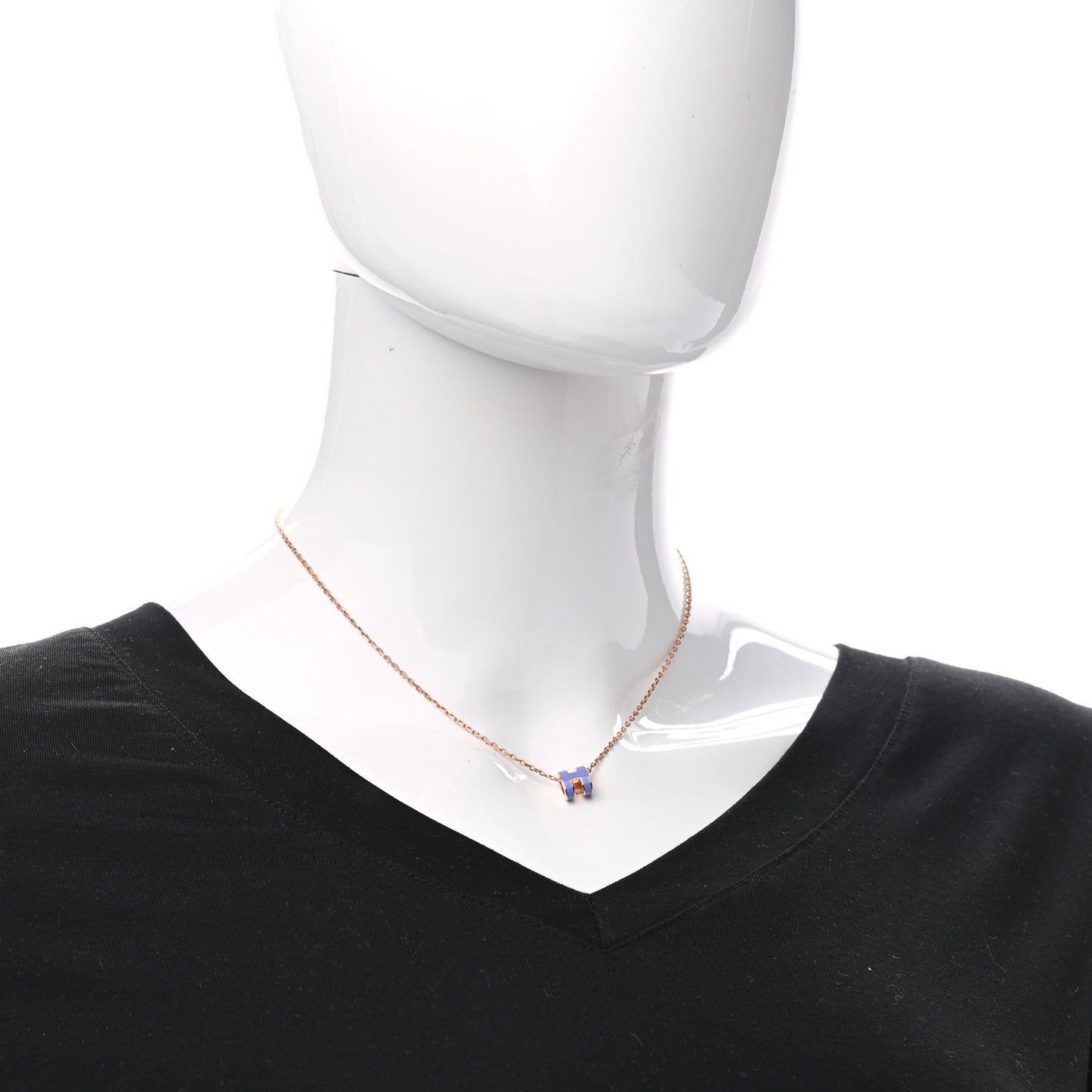 Rose Gold Mini Pop H Pendant Necklace Lilas