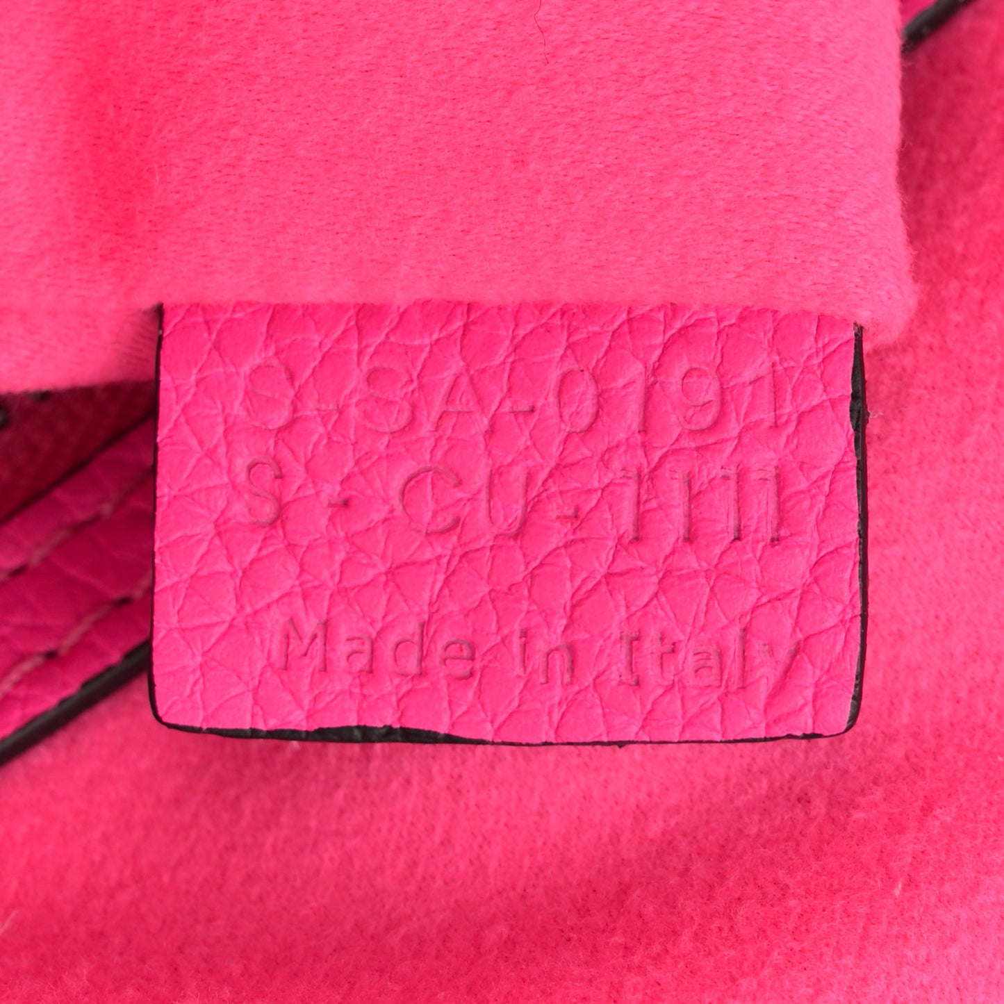 Drummed Calfskin Mini Luggage Fluo Pink
