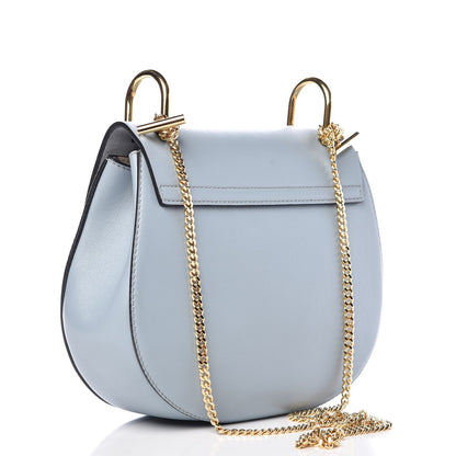 Chloe Suede Smooth Calfskin Drew Shoulder Bag Fresh Blue 3 of 7