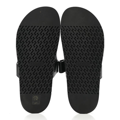Hermes Calfskin Mens Chypre Sandals 41 Black 5 of 9
