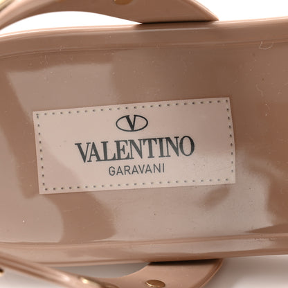 Valentino Garavani PVC Jelly Rockstud Caged Sandals 38 Poudre 7 of 9