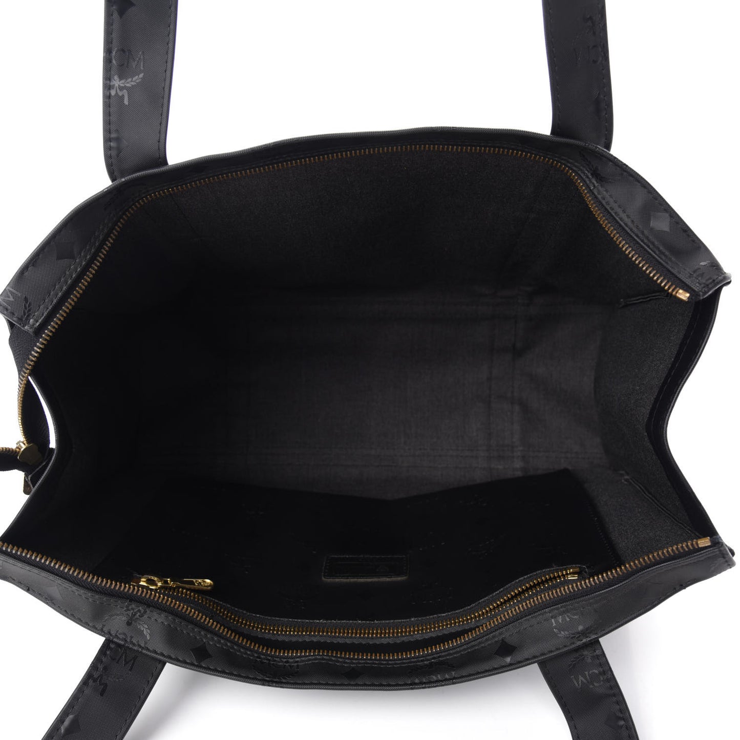Monogram Coated Canvas Tote Bag Black