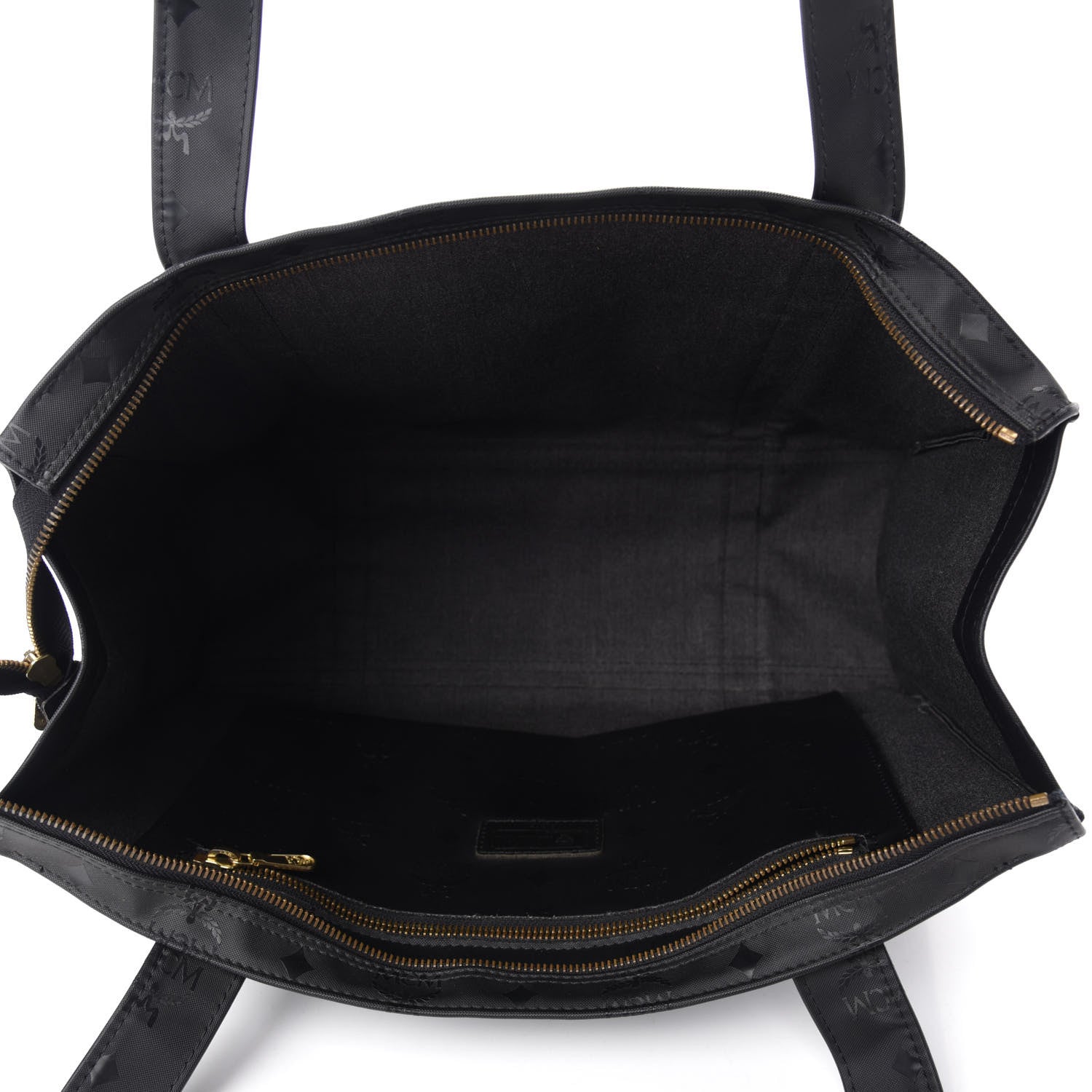 MCM Monogram Coated Canvas Tote Bag Black 5 of 9