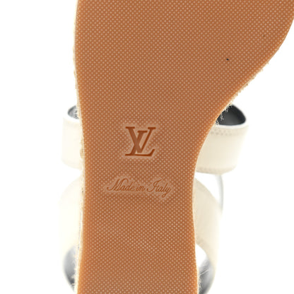 Louis Vuitton Calfskin Boundary Wedge Sandals 38 White 6 of 8