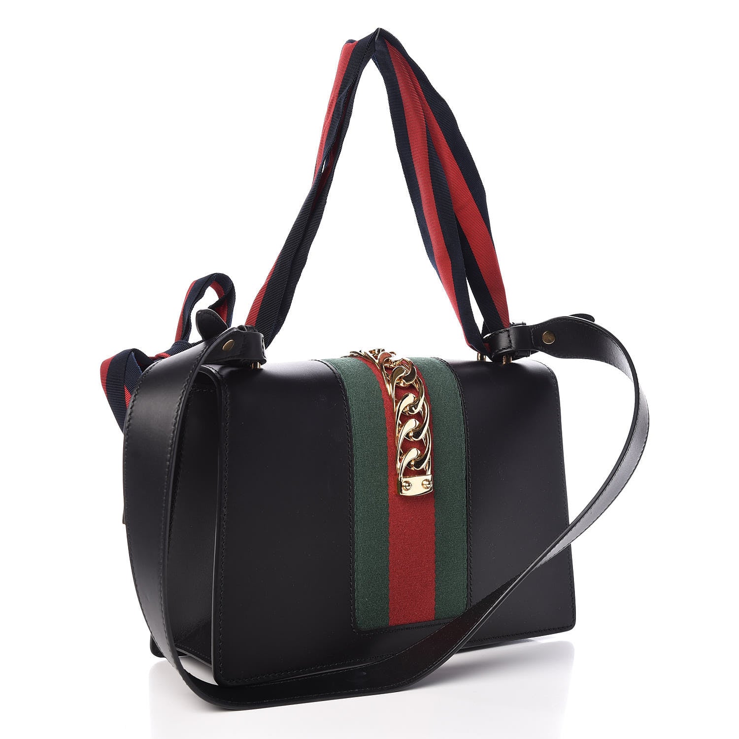 Gucci Calfskin Small Sylvie Shoulder Bag Black 3 of 9