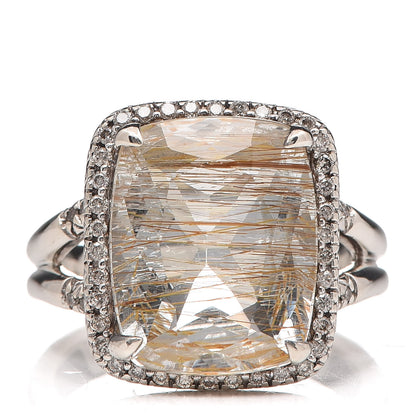 John Hardy JONH HARDY Sterling Silver Rutilated Topaz Diamond Classic Chain Ring 57 8 1 of 7