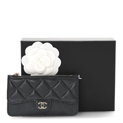 Chanel Iridescent Caviar Quilted Flap Zip Card Holder Black 8 of 8