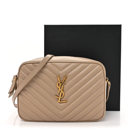 Saint Laurent Calfskin Matelasse Monogram Lou Camera Bag Dark Beige 12 of 12