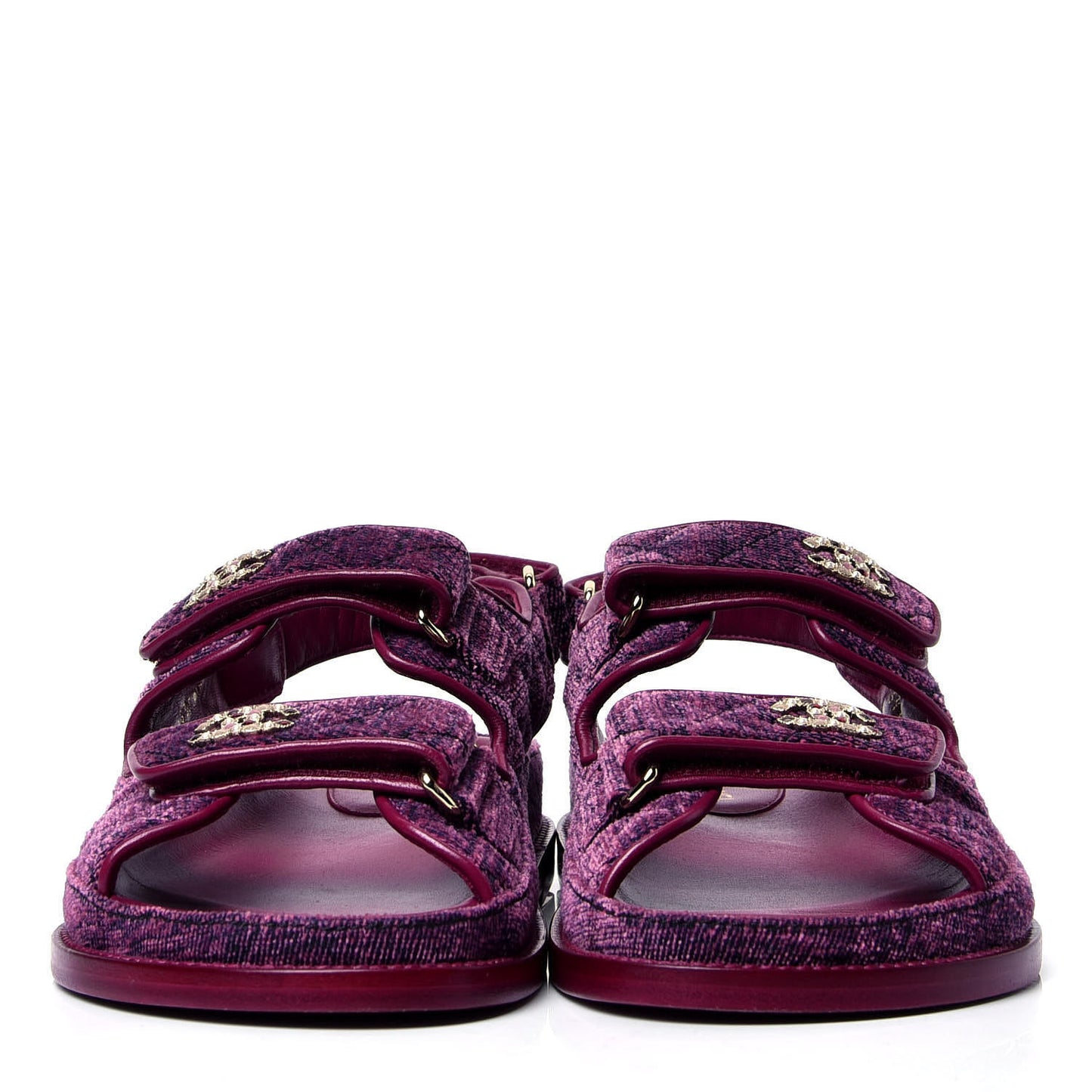 Velvet Velcro Dad Sandals 38 Pink