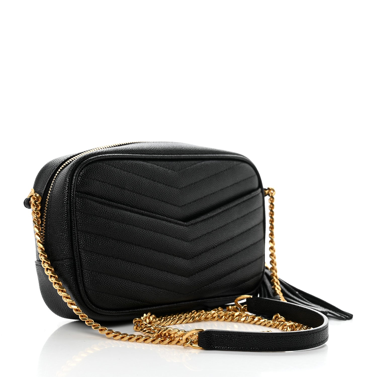 Saint Laurent Grain De Poudre Matelasse Monogram Mini Lou Camera Bag Black 3 of 10