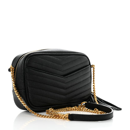 Saint Laurent Grain De Poudre Matelasse Monogram Mini Lou Camera Bag Black 3 of 10