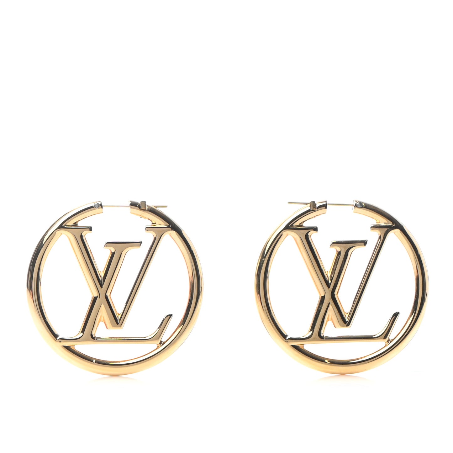Metal Louise Hoop Earrings Gold