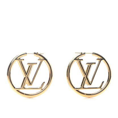 Louis Vuitton Metal Louise Hoop Earrings Gold 1 of 5