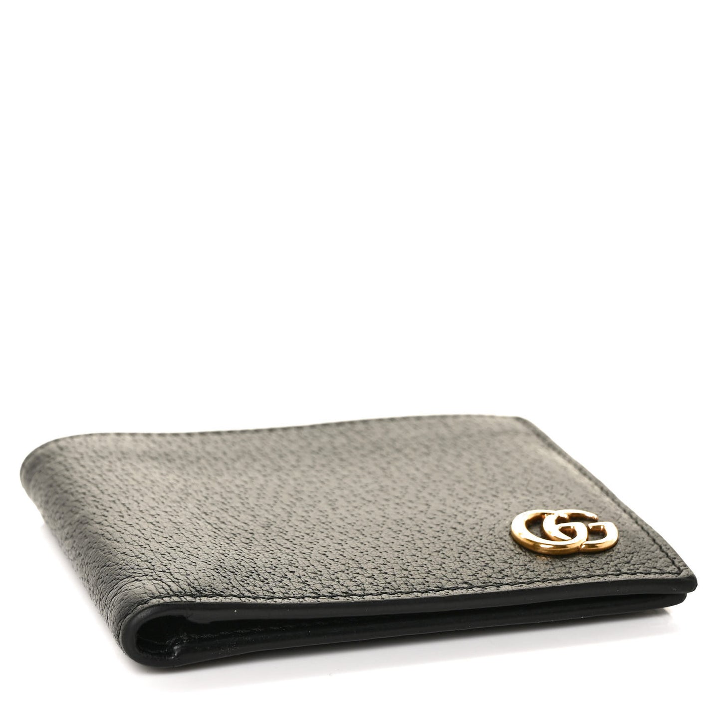 Calfskin Boar Effect GG Marmont Bi-Fold Wallet Black