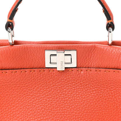 Fendi Cuoio Romano Selleria Mini Peekaboo Iconic Satchel Dark Orange 19 of 21