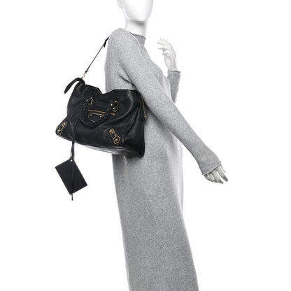 Balenciaga Chevre Gold Metallic Edge Hardware City Black 2 of 11