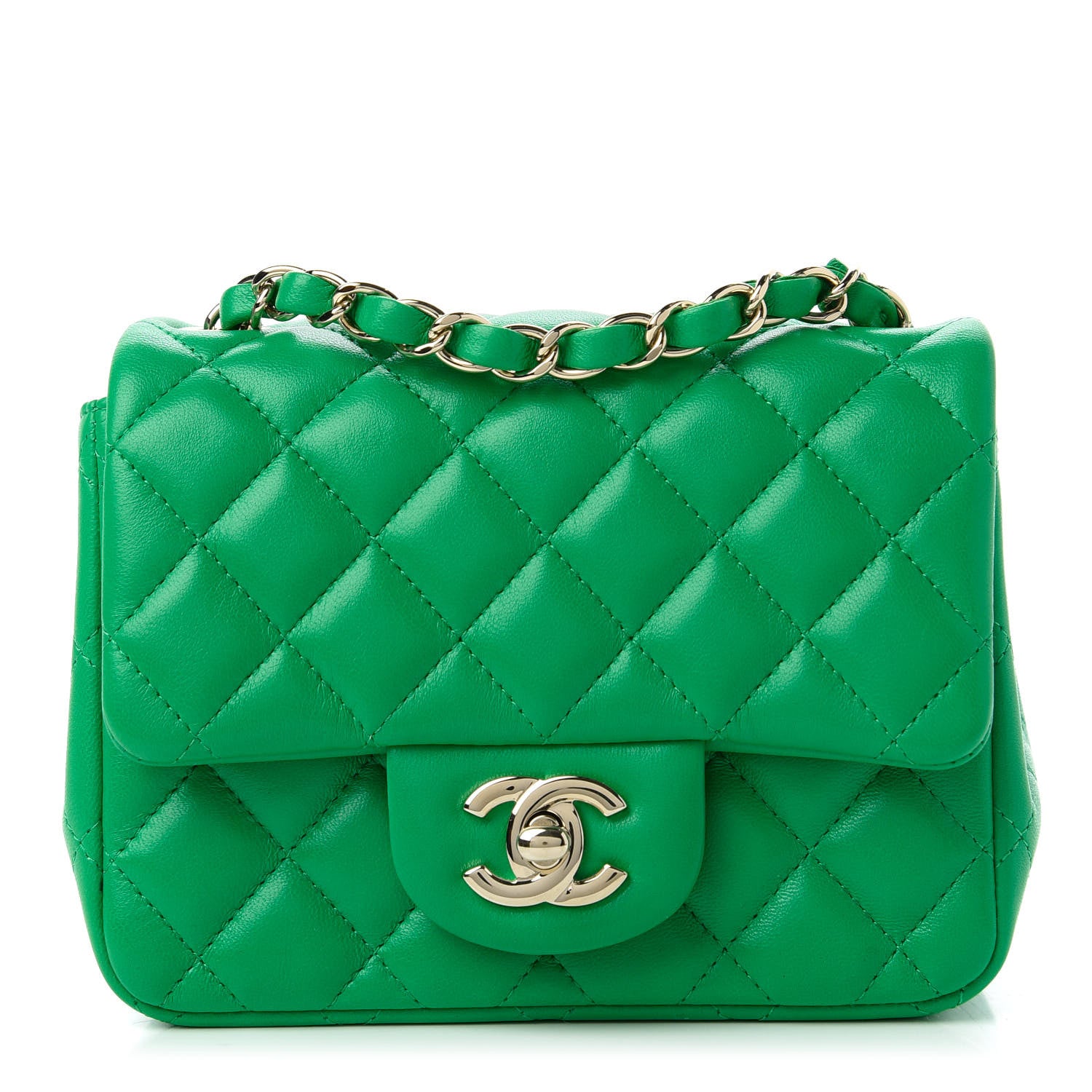 Chanel Lambskin Quilted Mini Square Flap Green 1 of 10