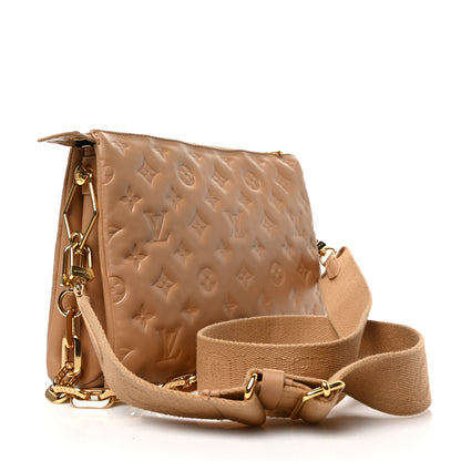 Louis Vuitton Lambskin Embossed Monogram Coussin PM Camel 3 of 8
