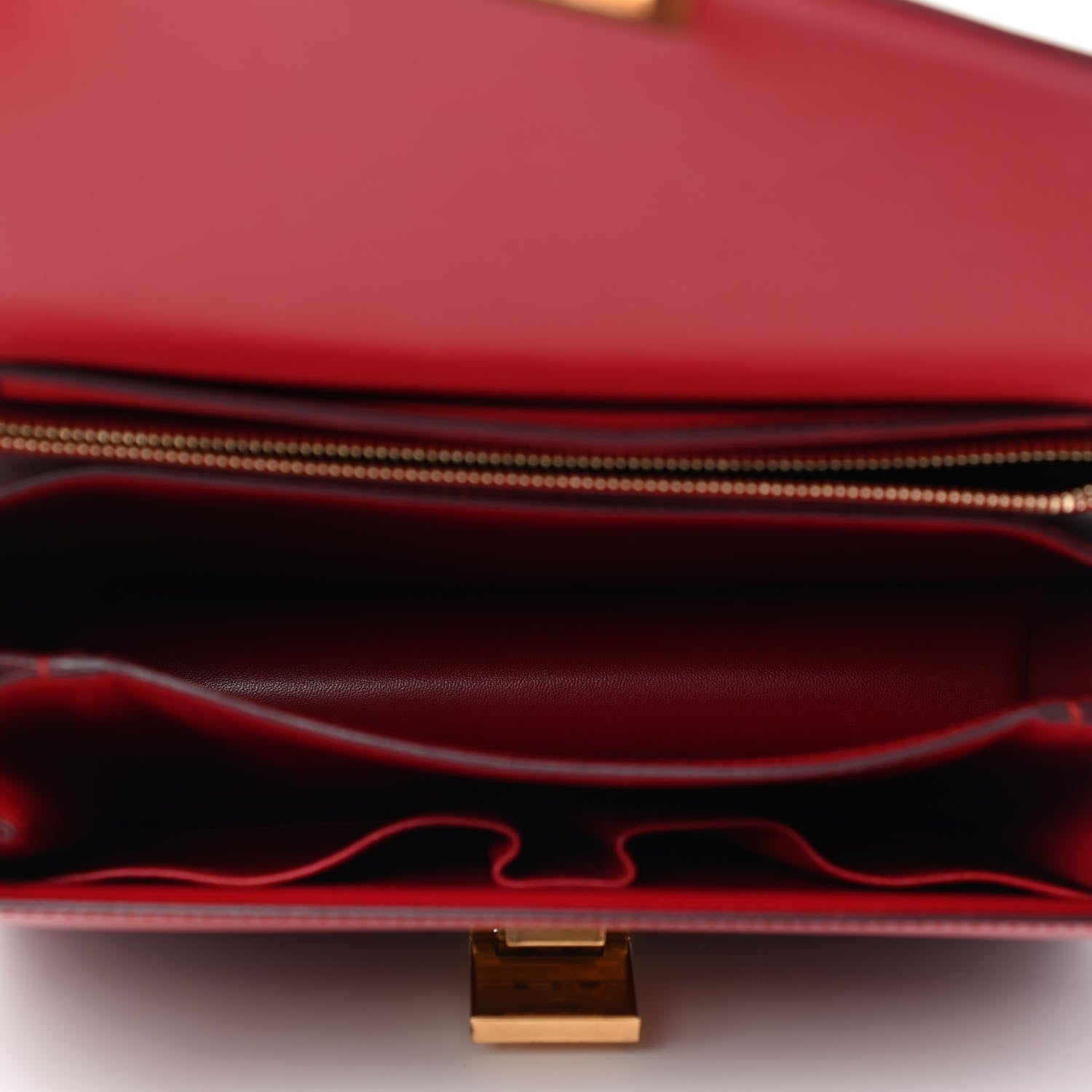 Celine Box Calfskin Medium Classic Box Flap Bag Red 4 of 4