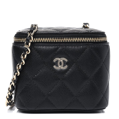 Chanel Caviar Quilted Mini Vanity Case With Chain Black 1 of 5